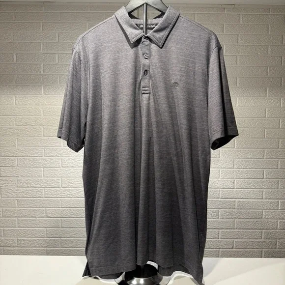 Bundle Travis Mathew Golf Polo Shirt XL Blue Gray Striped Performance Casual Men - Picture 10 of 11